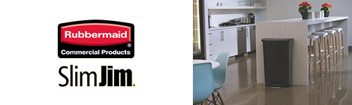 Slim Jim Step-On afvalbeheer containers End Step Rubbermaid sfeer